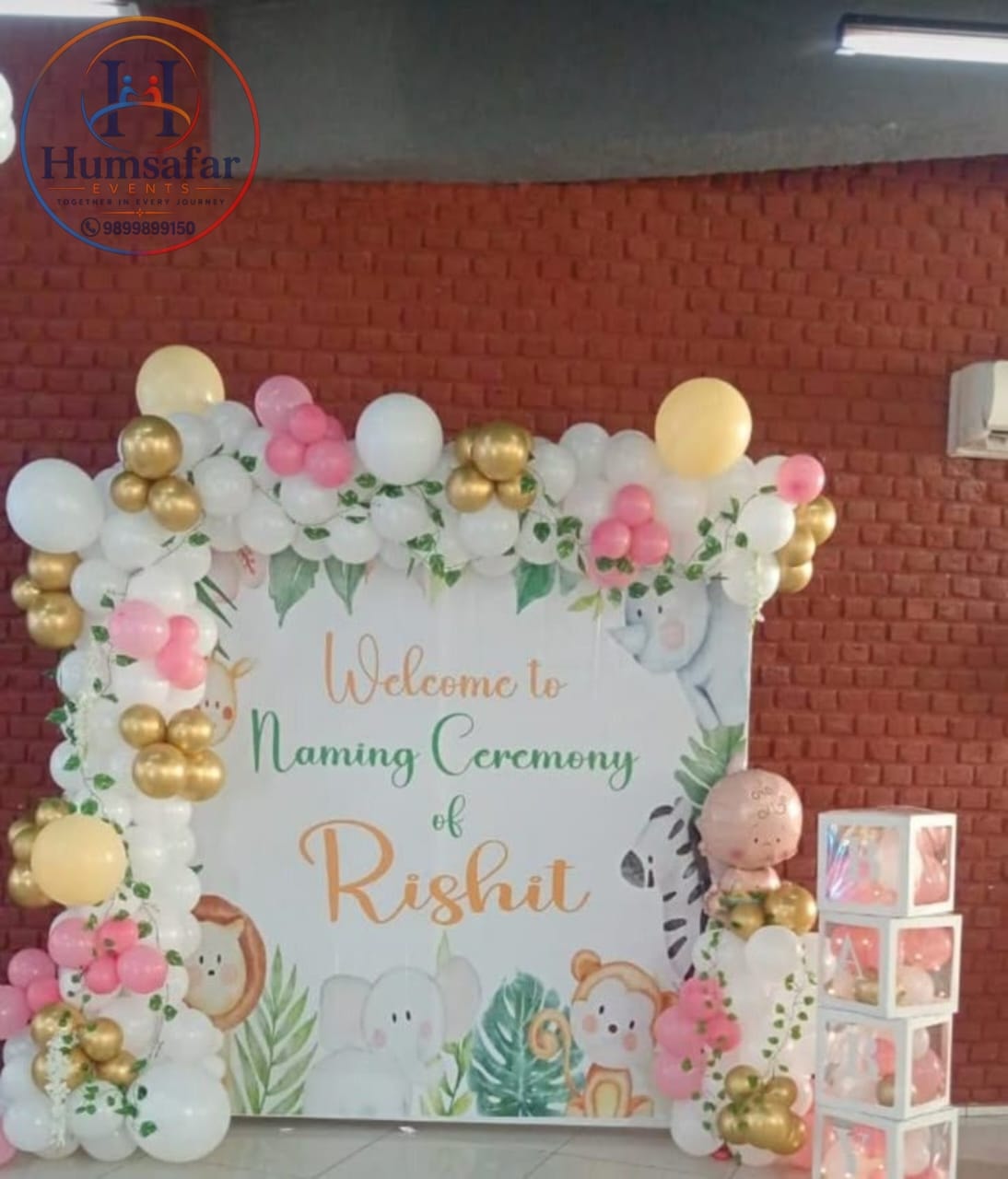 Jungle Safari Theme Baby Boy/Girl Naming Ceremony Backdrop Decor