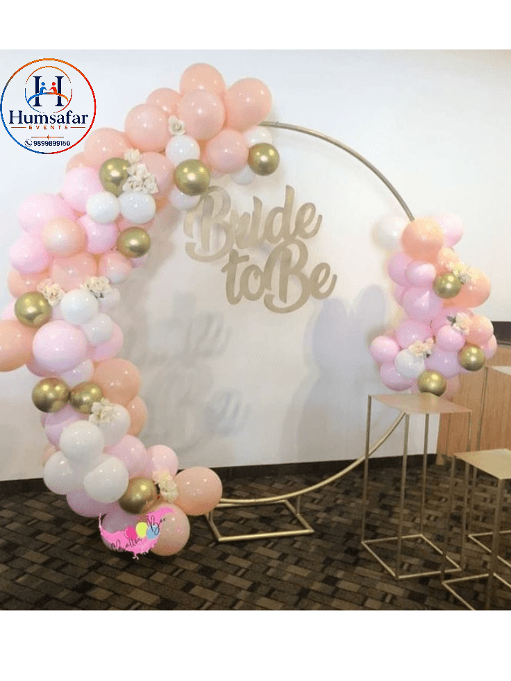 Pastel Blush & Gold Hoop: Bride to Be Decor