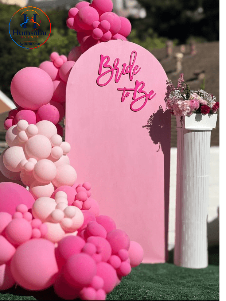 Pretty in Pink Arch Backdrop: Bride to Be Decor