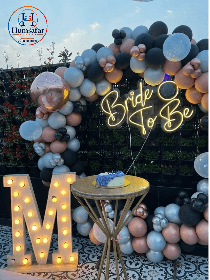 Midnight Chic Ring Arch: Bride to Be Decor