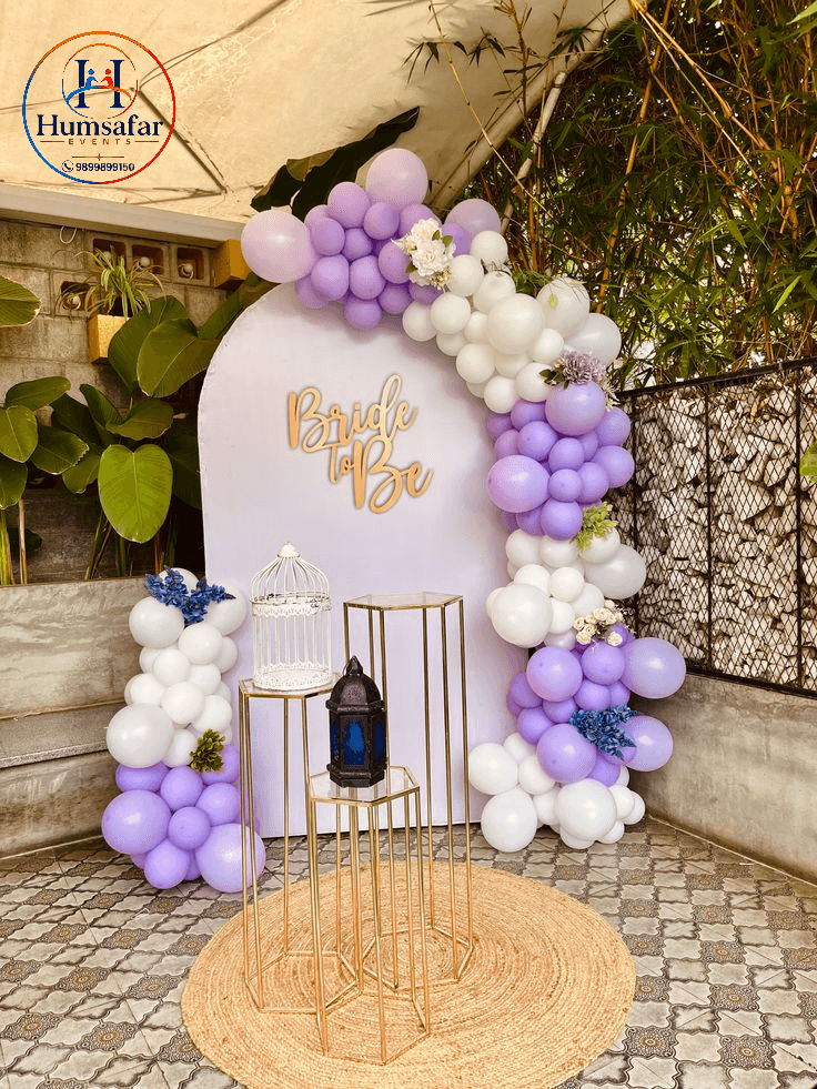 Lilac & White Garden Arch: Bride to Be Decor