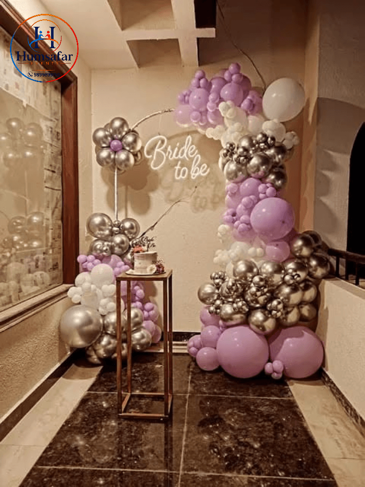 Lavender & Chrome Silver Ring Arch: Bride to Be Decor