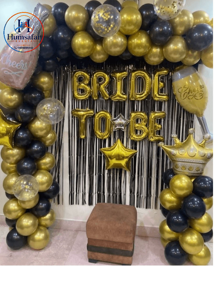 Glam Black & Gold Foil Arch: Bride to Be Decor