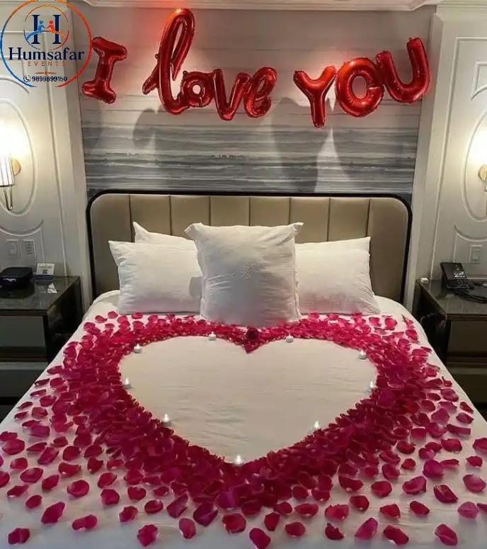 "I Love You" Romantic Petal & Candle Decor