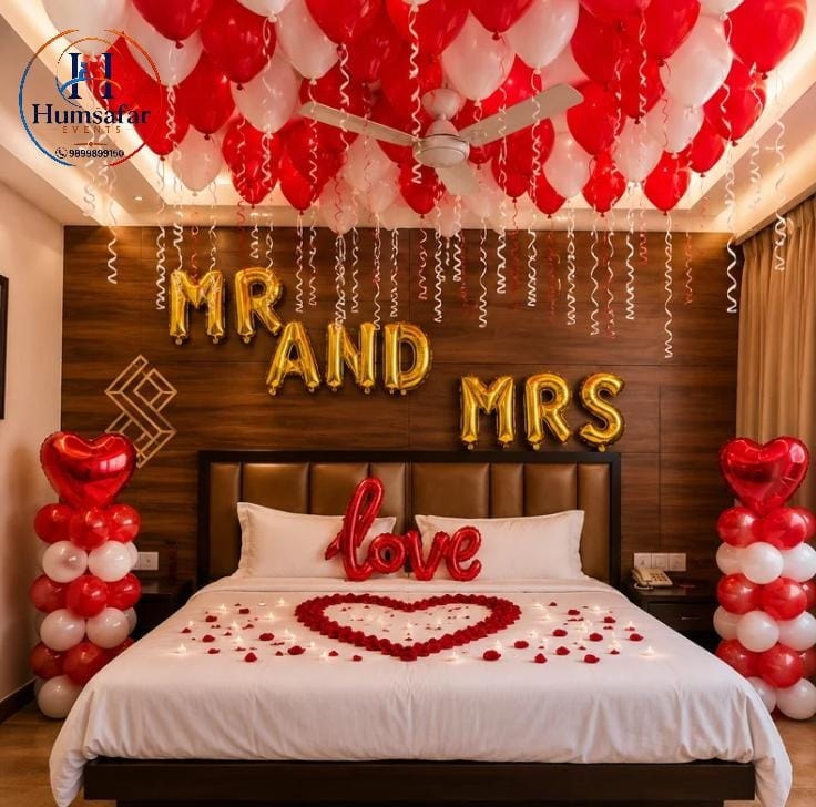 Mr Mrs. Wedding Balloon Bedroom Decor