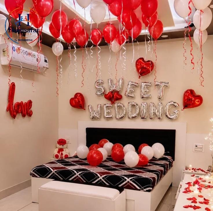 Rose Gold Heart Bedroom Surprise