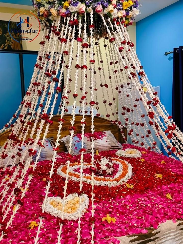 Grand Floral Canopy Suhagrat Decor