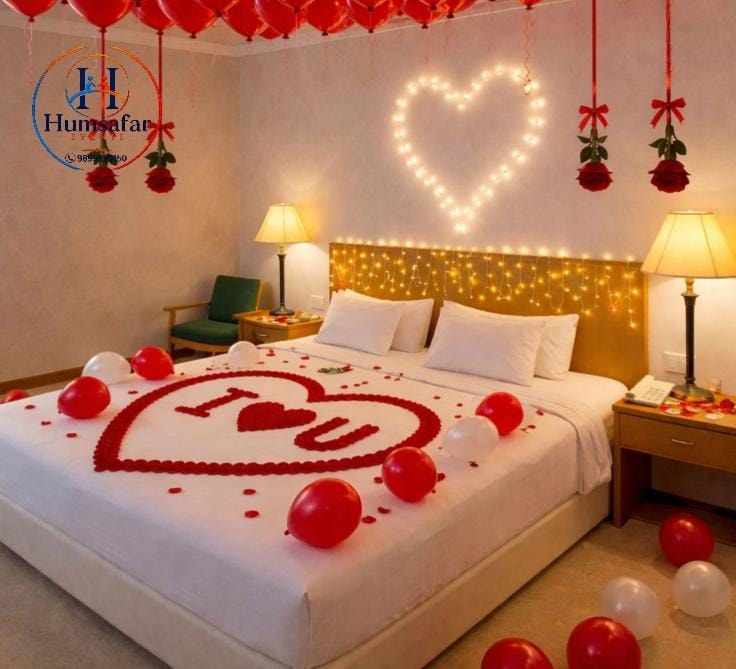Fairy Light Heart & Rose Romance Decor