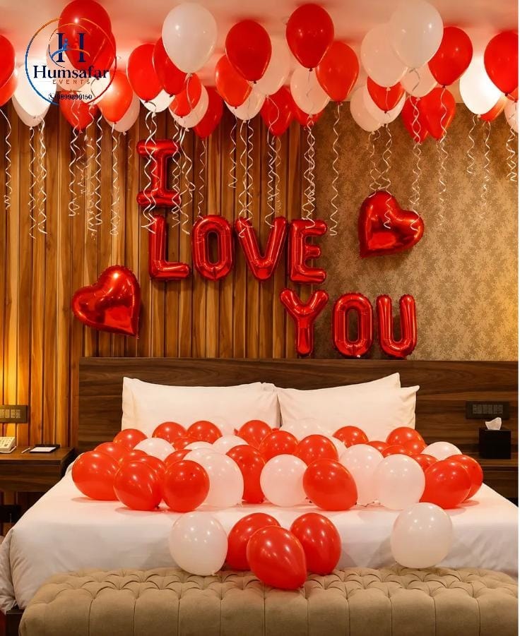 "I Love You" Romantic Balloon Bedroom Surprise