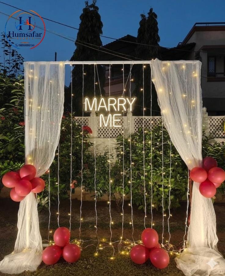 Outdoor Fairy Light Proposal Arch