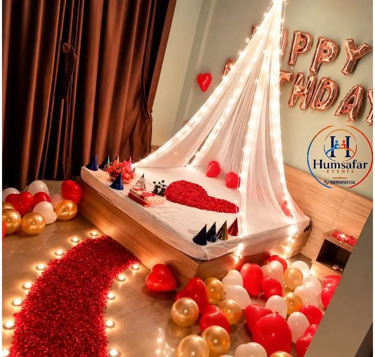 Romantic Birthday Teepee Canopy Bedroom Setup