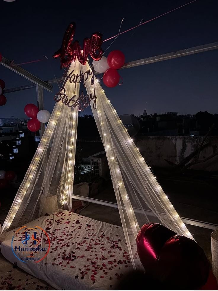 Rooftop Birthday Teepee Tent Setup