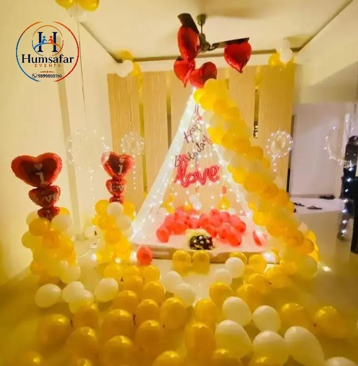 Yellow & White Birthday Teepee Canopy Decor