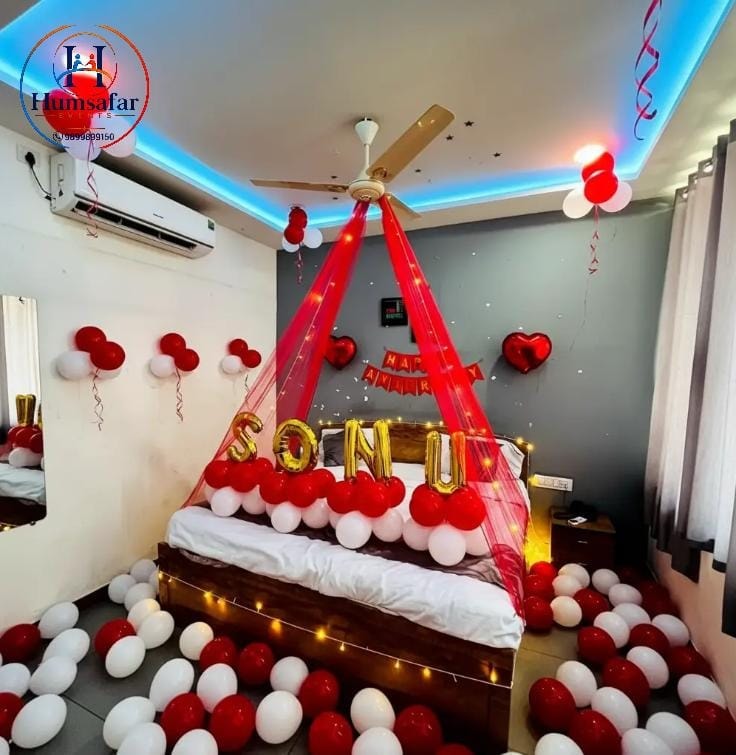 Red Tulle Canopy Name Setup