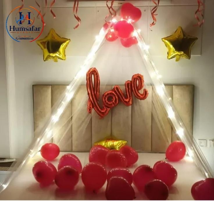 Romantic Fairy Light Love Canopy Setup