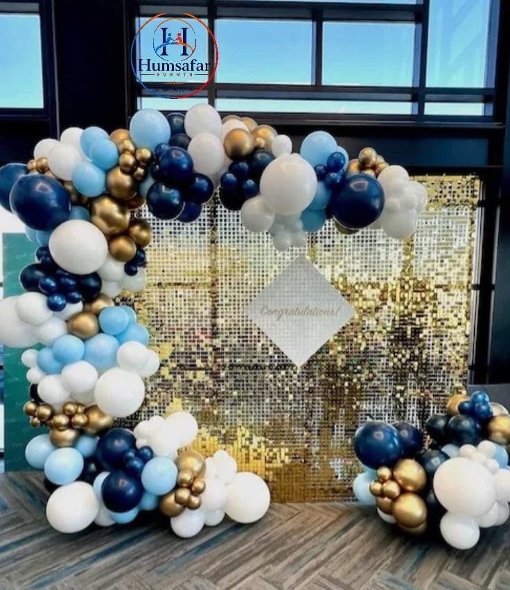 Celebratory Shimmer & Balloon Backdrop