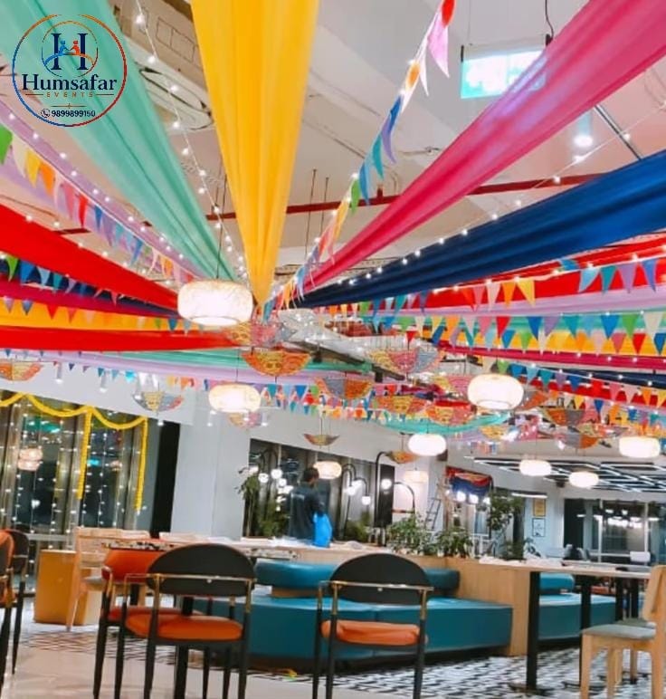 Vibrant Festive Canopy Ceiling Decor