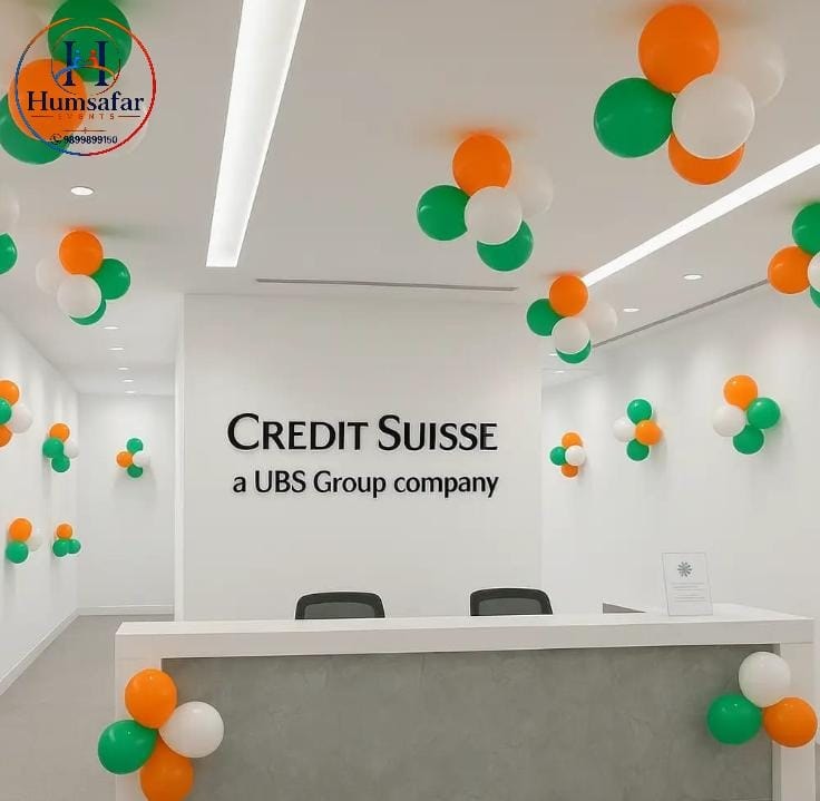 Tricolor Corporate Reception Decor