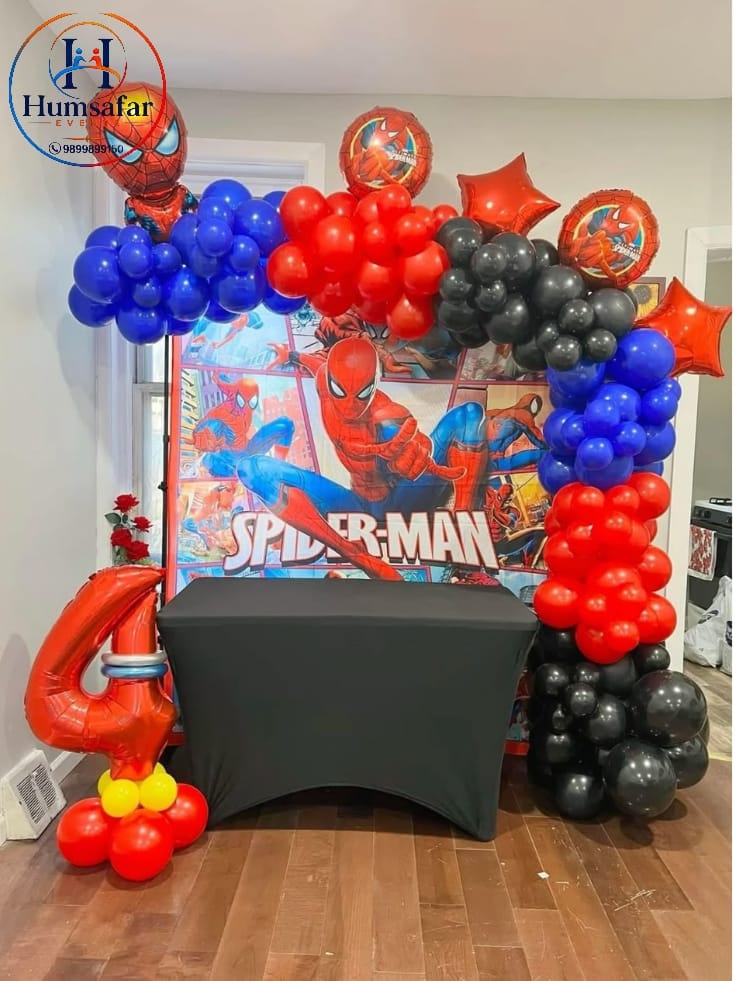 Spider-Man Table Backdrop & Number 4 Column