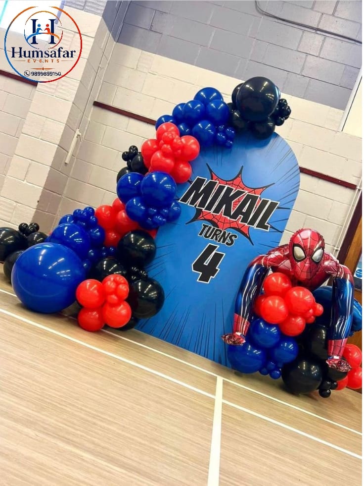 Mikail Turns 4 Superhero Half-Arch Setup