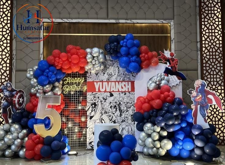 Superhero Comic Board & Grid 5th Birthday