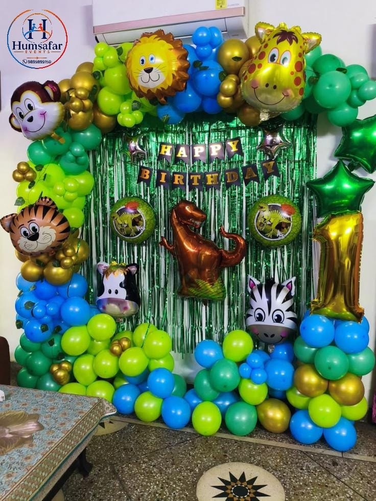 Emerald & Sky Blue Jungle Adventure Backdrop
