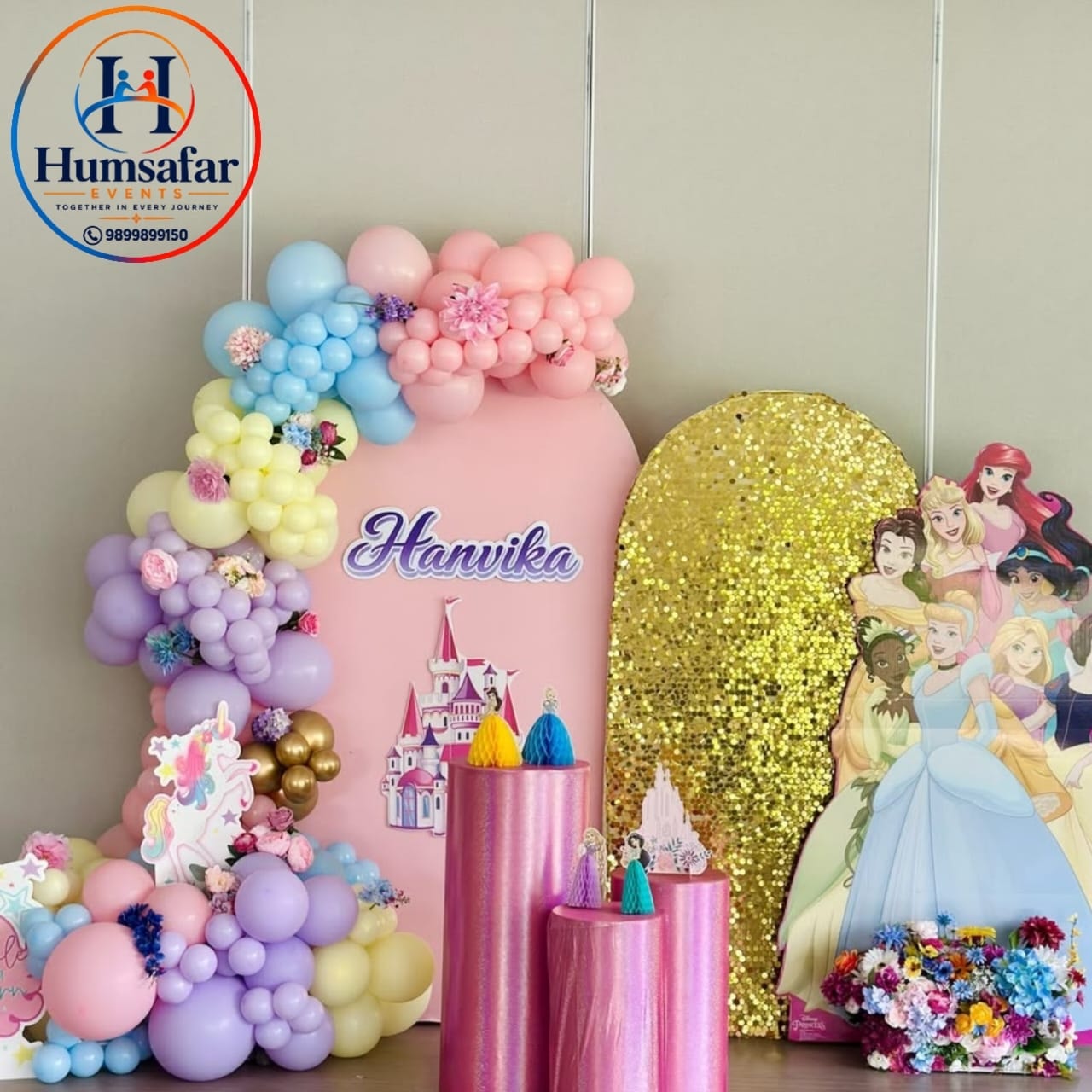 Hanvika's Shimmer & Princess Birthday Stage