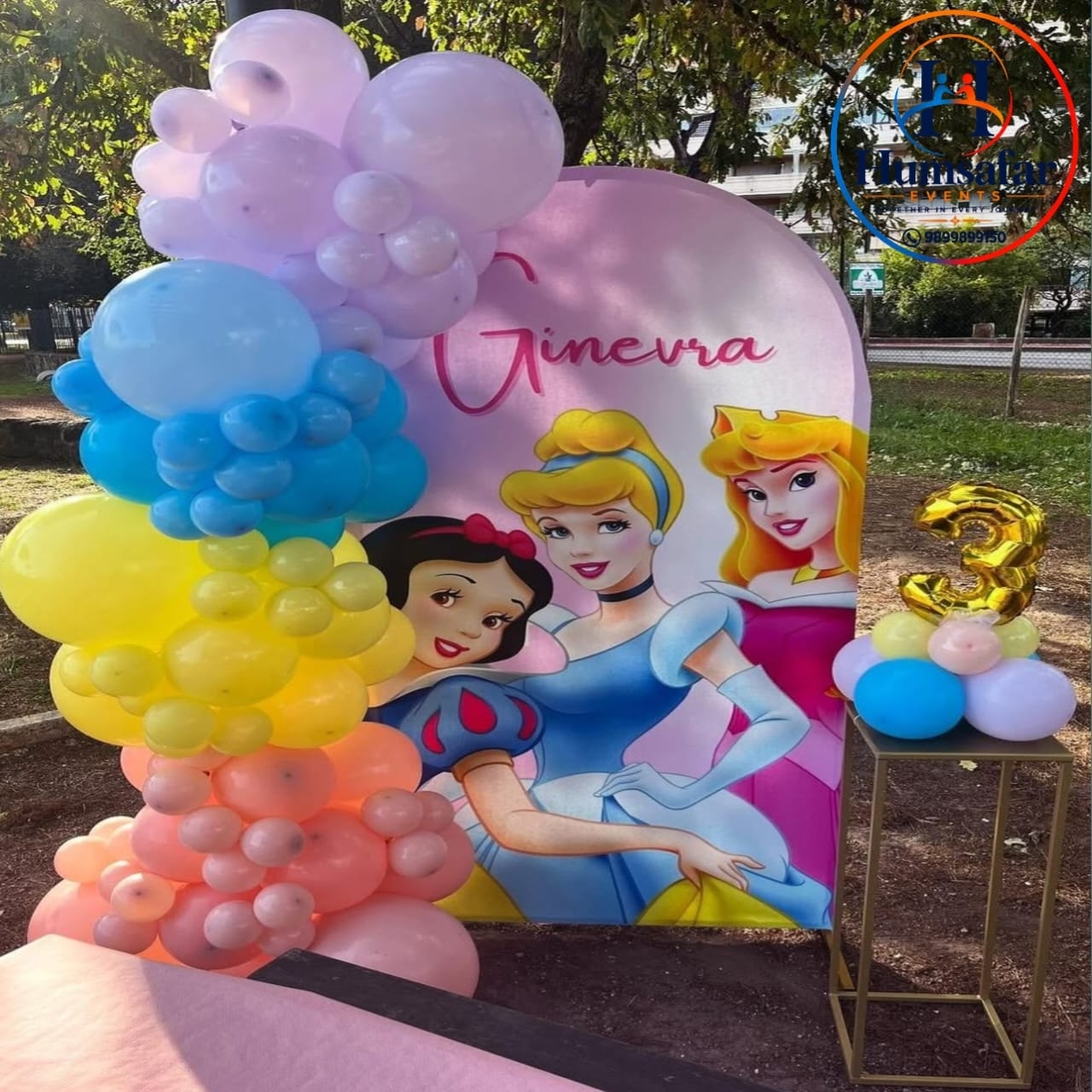 Ginevra's 3rd Outdoor Princess Party Setup
