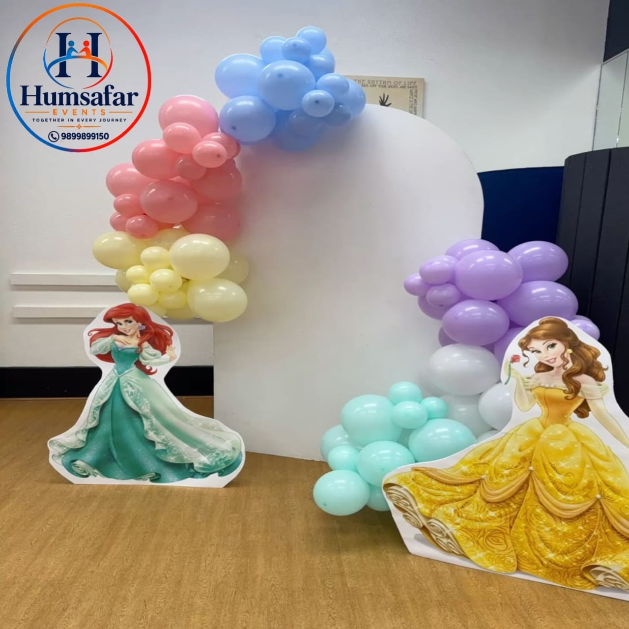 Belle & Ariel Pastel Balloon Display