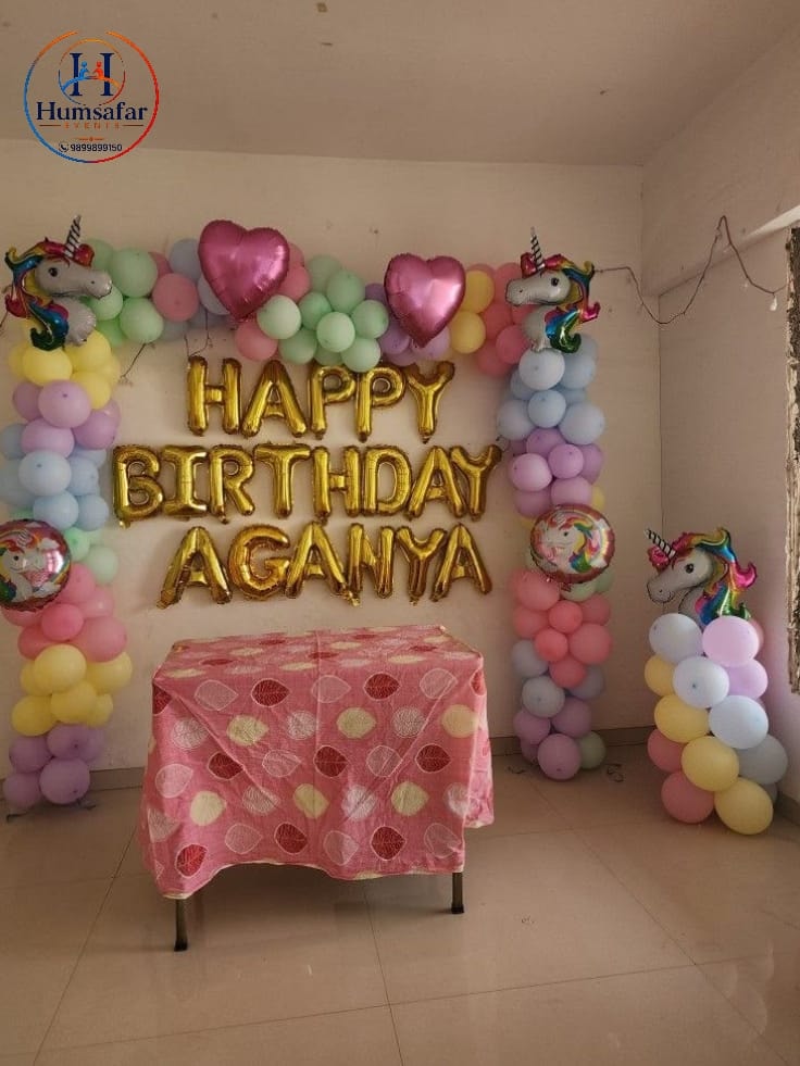 Golden Letter & Heart Foil Room Birthday Decor