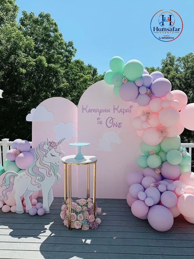 Outdoor Pink Arches & Floral Stand 1st Birthday