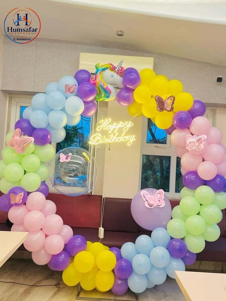 ​Butterfly Accent Balloon Ring & Neon Sign