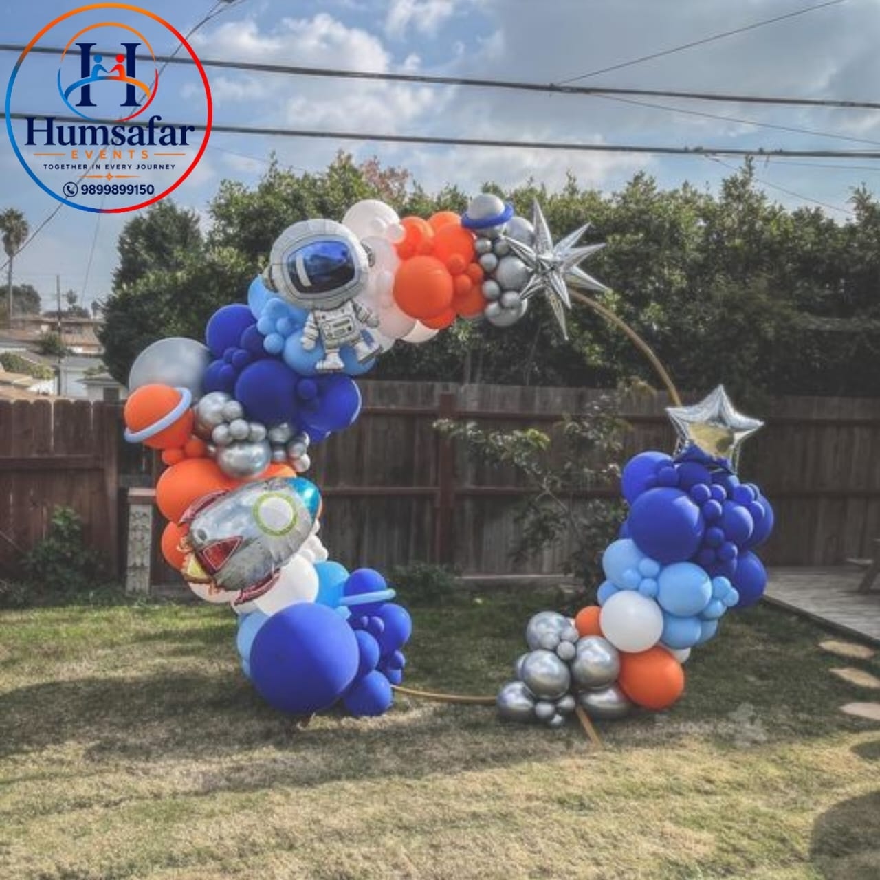 Outdoor Space Hoop Balloon Arch