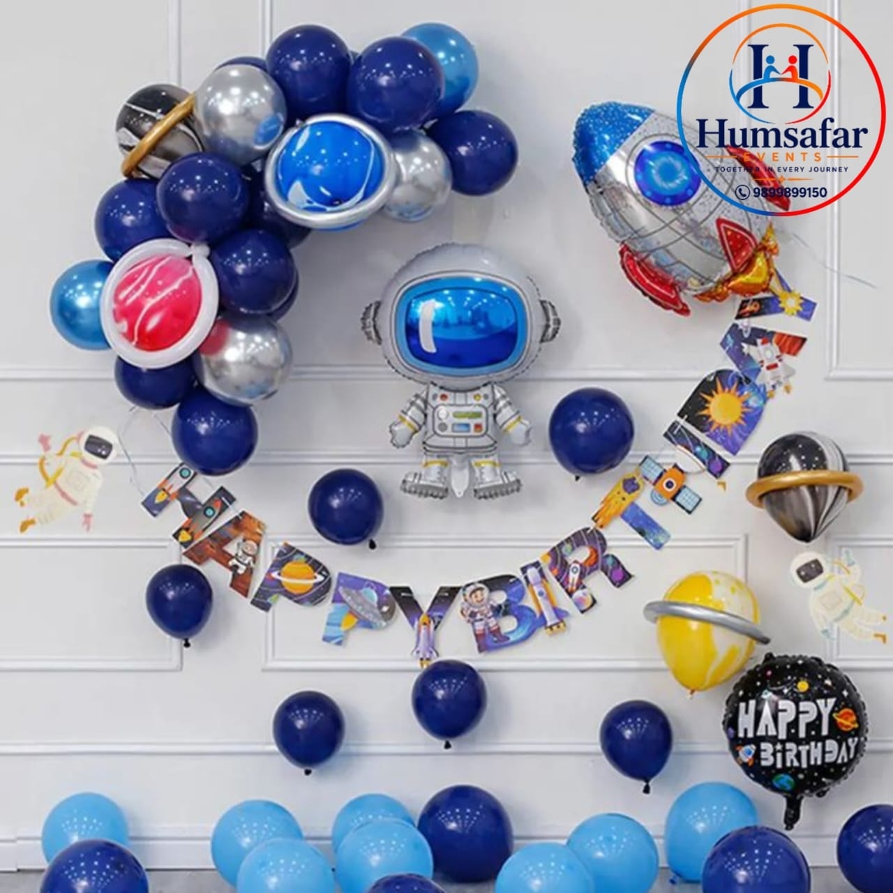 Solar System Astronaut & Rocket Wall Garland