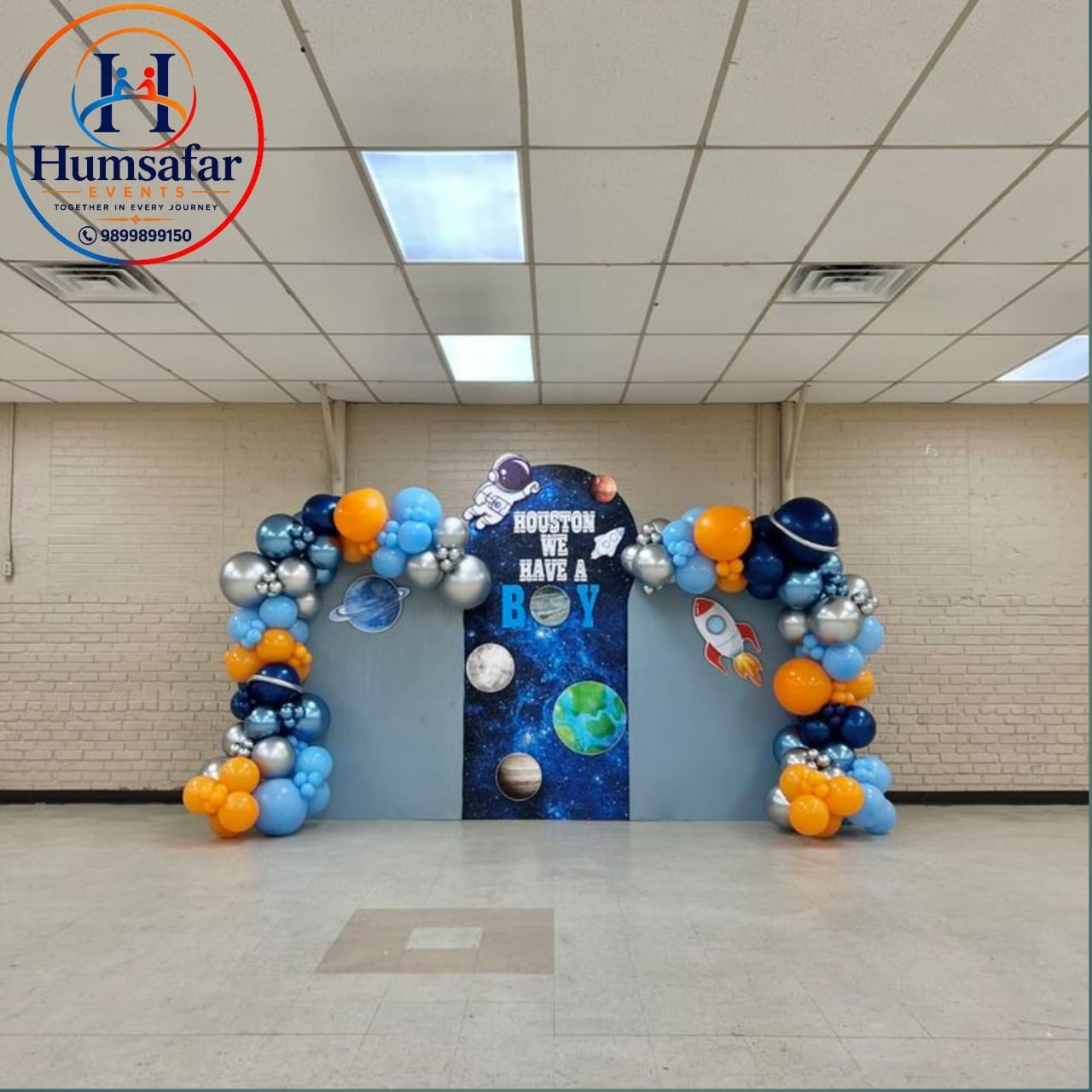 "Houston We Have a Boy" Space Baby Shower Wall