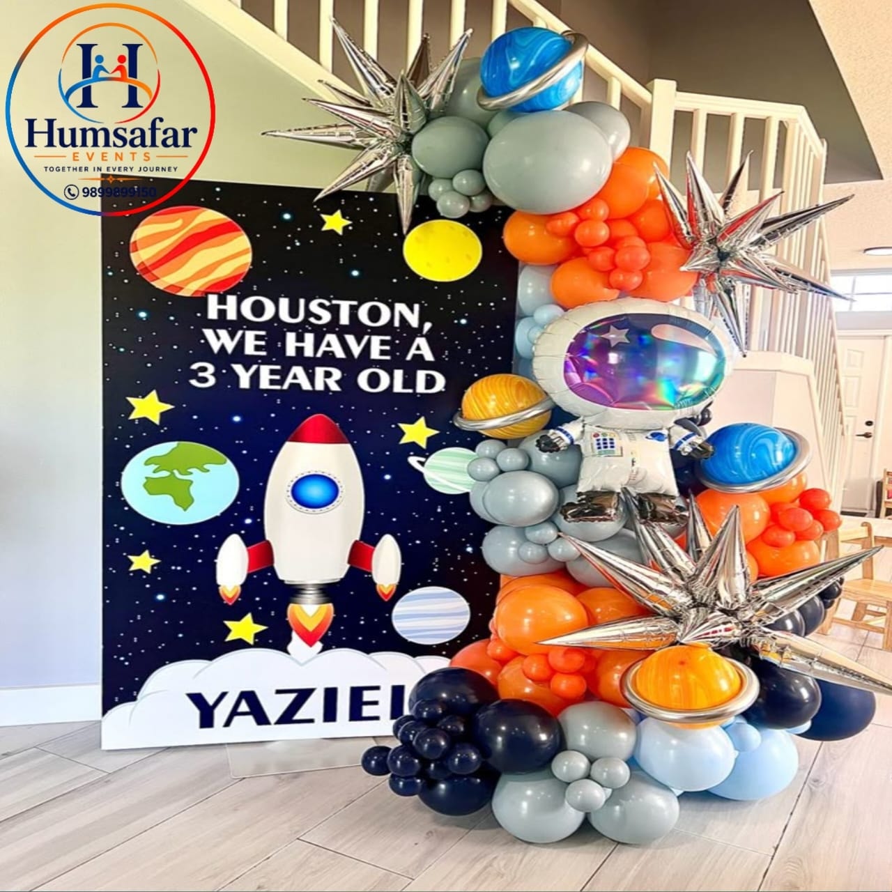 "Houston, We Have a 3 Year Old" Space Backdrop
