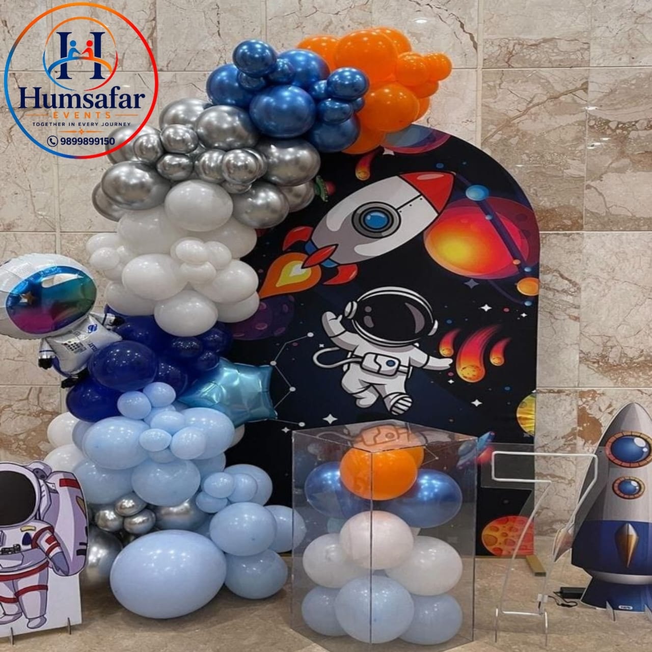 Cosmic Rocket Arch & Acrylic Plinth Display