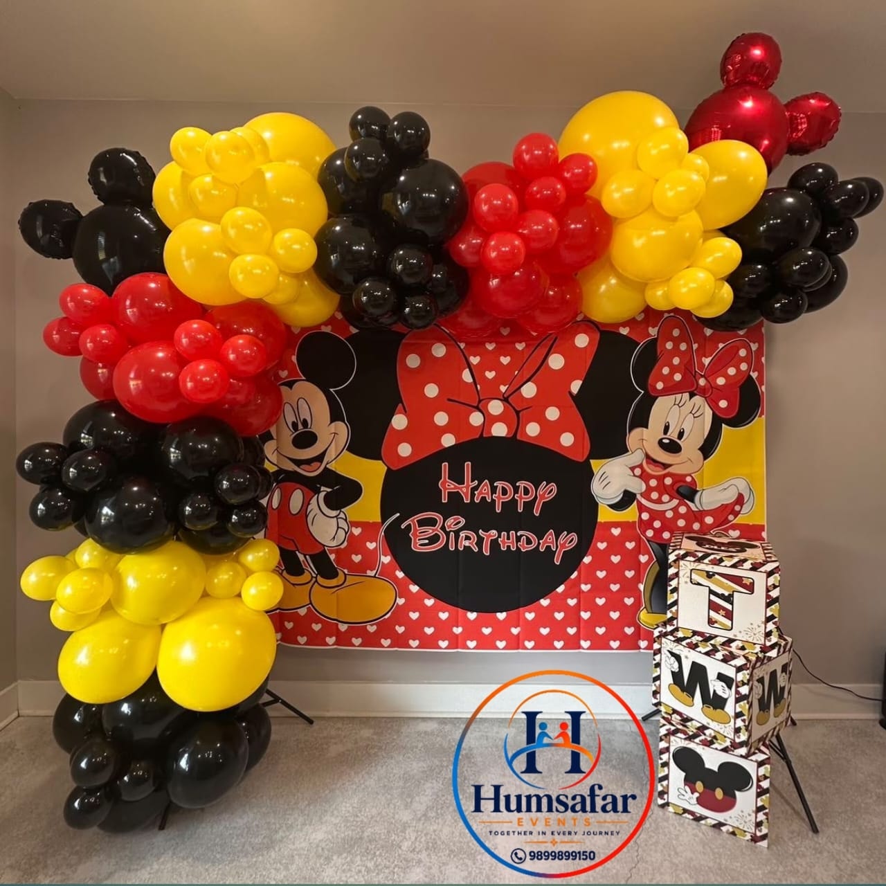 Mickey & Minnie Red Polka Dot Birthday Wall