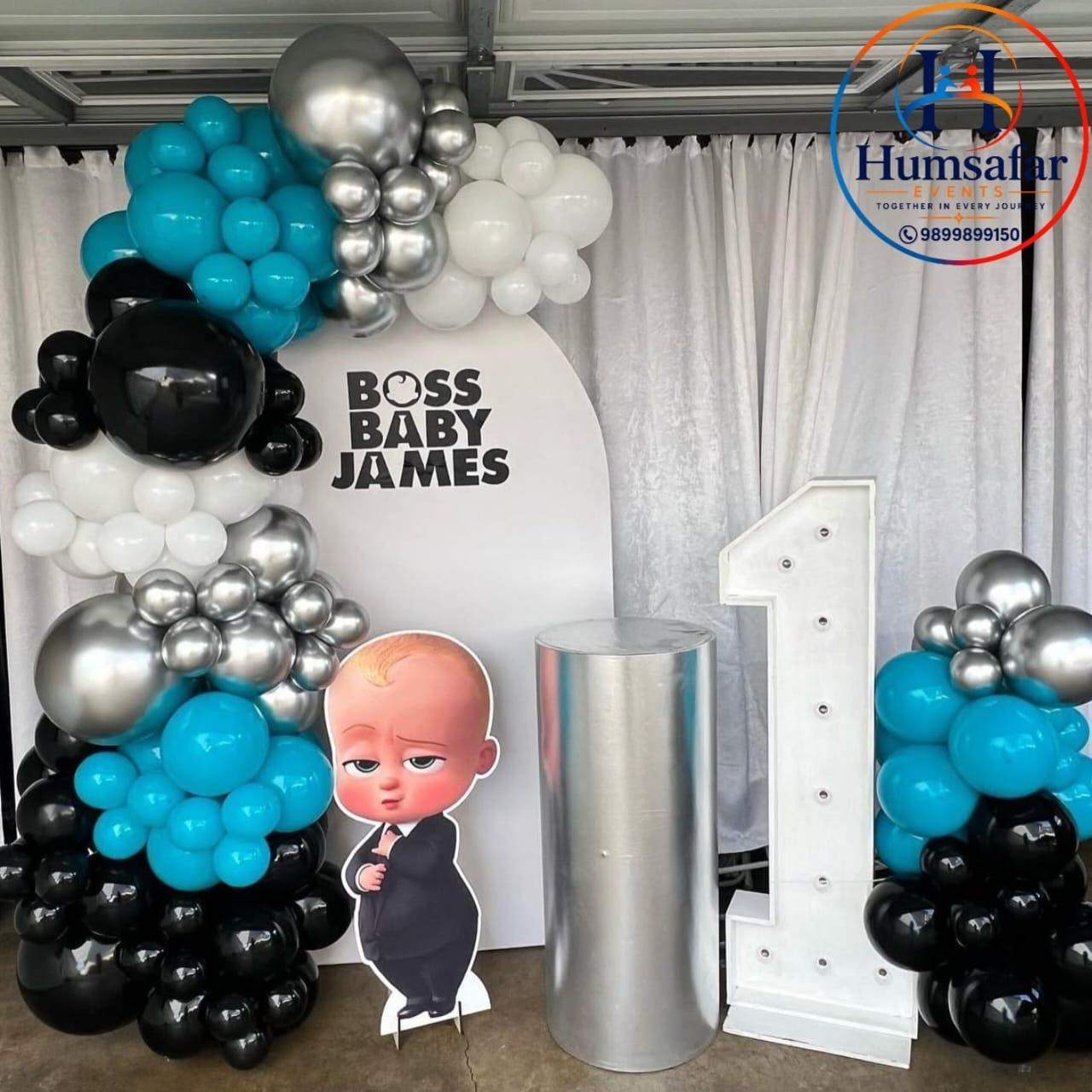 Boss Baby James 1st Birthday Arch & Plinth