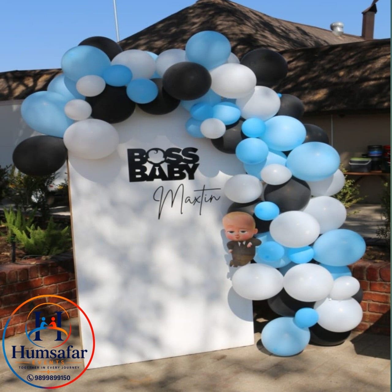 Outdoor Boss Baby Personalized Board & Balloon Swag