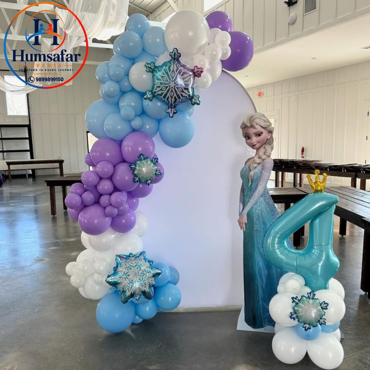 Elsa 4th Birthday Arch Setup