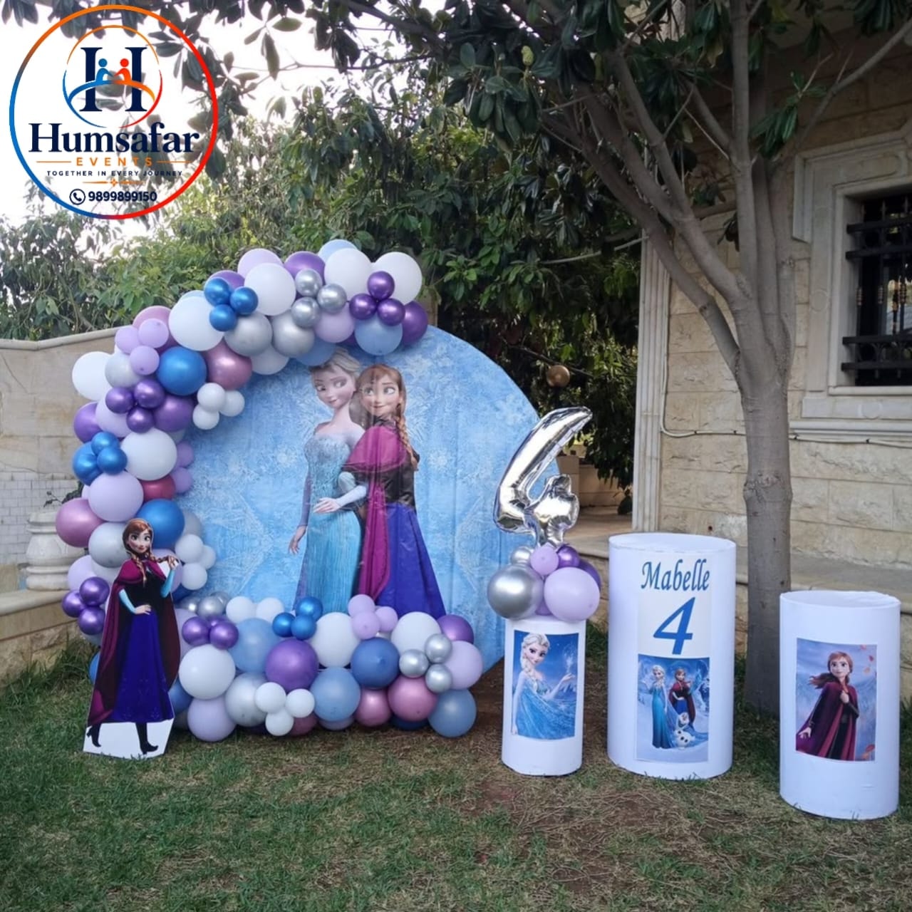 Outdoor Frozen 4th Birthday Plinth Set