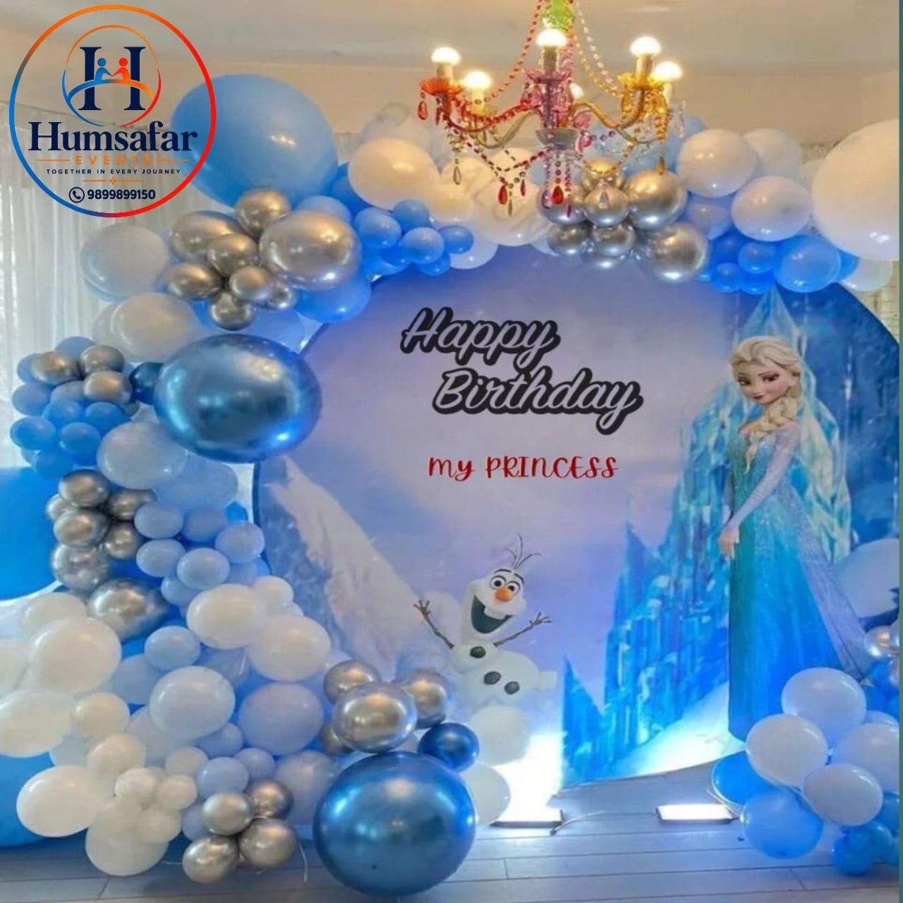 Elsa's Ice Palace Birthday Backdrop