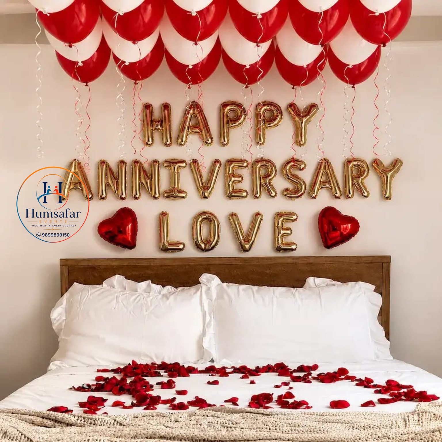 Romantic Red & Gold Room Decoration